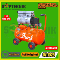 KOMPRESOR ANGIN POTRABLE OILLESS OV-1025 1HP (25 LITER) AUTOMATIC SHARK