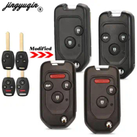 jingyuqin 2/3/4 Buttons Modified Filp Car Remote Key Shell Case For Honda CRV Civic Insight Ridgeline HRV Jazz ACCORD 2003-2013