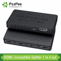 4K 2K HDMI Splitter 1 in 4 out 4x1 HDMI Switch HDMI-compatible Adapter HD 1080P Video Switcher For Xbox PS4 DVD HDTV PC Laptop