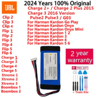 100% Original Battery For JBL Charge Flip Clip Pulse Xtreme Boombox Harman Kardon Onyx Studio 1 2 3 4 5 6 Go Play Mini Bateria