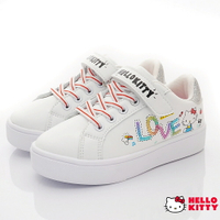 卡通-Hello Kitty繽紛抗菌休閒鞋款-721014白(中大童段)