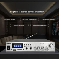 RNABAU Small Home PowerAmplifier, Multi Scene Bluetooth Digital FM Stereo USB, SD Card Power Amplifier