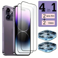 4Pcs 9H Tempered Glass for iPhone 14 Pro Max 12 13 Mini 15 Plus Pro Screen Protector For IPhone 11 Pro 14 Plus Glass