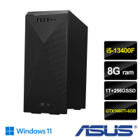 【ASUS 華碩】i5 GTX1660Ti十核電腦(H-S501ME/i5-13400F/8G/256G SSD+1TB HDD/GTX1660Ti-6G/W11)