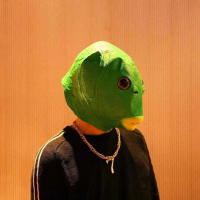 Topeng Cosplay Kepala Ikan Lucu, Bahan Latex Berkualitas Untuk Pesta Halloween-Tiktok Hot! Pasti Dis