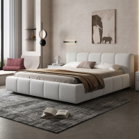 意式極簡baxter科技布床現代簡約泡芙床雙人主臥大床布藝床