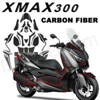 For Yamaha XMAX300 X-MAX300 xmax 300 Carbon Fiber Fuel Tank Cover Sticker Rubber Frosted Protector Decal Accessories Waterproof
