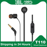10Pcs JBL T110 3.5mm Wired Earphones TUNE110 Stereo Earbuds Bass Headset Sports Earphones In-line Control Handsfree with Mic