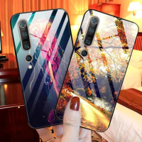 For Xiaomi Mi 10 Pro 5G Case Tempered Glass Fashion Cover For Xiaom Mi Note 10 Pro Hard Back Cases Mi10 Note10 Phone Fundas Cute