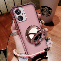 FOR เคส เคส OPPO A97 5G เคสศัพท์ ปномเปญ เคสนิ่มโปร่งใส ป้องกันการชนกัน ขอบกันกระแทก แหวนกระจกแม่เหล