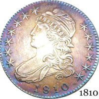 United States Of America Liberty Eagle 1810 50 Cents ½ Dollar Capped Bust Half Dollar Cupronickel Silver Plated Copy Coin