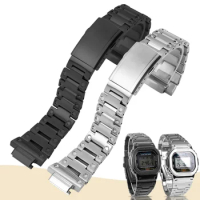 Watchband For Casio G-Shock Solid Fine Steel Watch Strap GW-5000 5035 DW5600 GWM5610 Men's Watch Chain 16mm