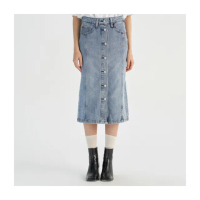 【LEVIS 官方旗艦】女款 丹寧牛仔長裙 牛仔裙 熱賣單品 0015Z-0000