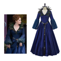 Movie Cosplay Wicked Giselle Costume Wicked Blue Ball Gown Women Halloween Carnival Wicked Giselle Dress Set