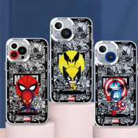 Clear Case For Xiaomi Poco X3 NFC X3Pro X4Pro M3 Pro Cover for Mi 11 Lite 11T Pro Cartoon Spiderman Captain America Wolverine