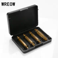 NEW 4pcs Titanium Screw Extractor Drill Bits Guide Set Broken Damaged Bolt Remover Tool Speed Easy out Bolt Stud