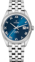 TITONI 梅花錶 宇宙系列 摩登經典 機械腕錶(878S-658)-41mm-藍面鋼帶【刷卡回饋 分期0利率】【APP下單22%點數回饋】