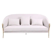 Copper Art Bracket Metal High Elastic Sponge Latex Sofa Chair Three Seat Living Room Fabric Solid Wood Sofa