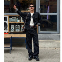 RAW BLACK WIDE STRAIGHT JEANS WHOSE - Quần jeans ống đứng wide fit Whose Studio 2025