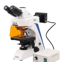 OPTO-EDU A16.2603-LT4 Trinocular LED Fluorescence Microscope Quarduple, Infinity Plan