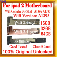 Original Motherboard With IOS System Plate, WiFi or WiFi 3G Version for iPad 2, Clean iCloud, Logic Board, 16GB, 32GB, 64GB