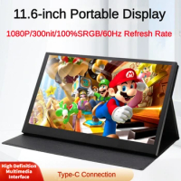 Full HD Portable Monitor 11.6 Inch LED Display Laptop Monitor HDMI Port Travel Monitor for Raspberry Pi/Laptop/PS3/PS4 Xbox