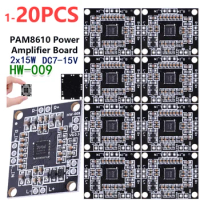 1-20PC PAM8610 Module Digital 2x15W Audio Power Amplifier Board DC7-15 Class D Dual Channel Stereo Voice Sound Amplifier Modules