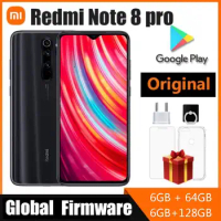 Global ROM Xiaomi Redmi Note 8 Pro 6GB 64GB/128GB 4G Smartphone NFC Android Cell Phones Mobil Phone Dual SIM Cellphone
