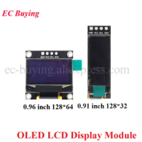 0.91 0.96 Inch OLED LCD Display Module 128x32 128x64 SSD1306 12832 12864 I2C IIC Serial White LCD Screen Communicate For Arduino
