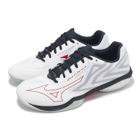 Mizuno 羽球鞋 Wave Claw EL 2 男鞋 寬楦 白 紅 藍 緩衝 抓地 室內運動 運動鞋 美津濃 71GA2280-51