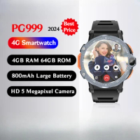 2024 New PG999 4G LTE Smart Watch 2.4G 5G Dual Band WiFi 1.54 Inch Touch Screen 4GB RAM 64GB ROM 8MP/3MP Camera Bluetooth Watch