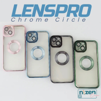 Ntzen Case LENSPRO CHROME CIRCLE Compatible for iPhone 11 12 13 14 15 Pro Max Xr Xs Plus Casing Cove