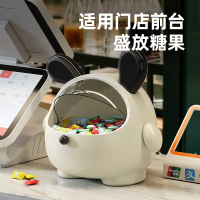 Candy Storage Box for Cashier Counter, Transparent Plastic with Lid, Multi-Functional Tea Bag Storag