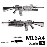 1/6 Scale M16A4 Assemble Toy Gun Model Puzzles Building Bricks Collections Military Rifle Scene Sandpan Game 4D