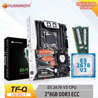 HUANANZHI X99 TF Q LGA 2011-3 XEON X99 Motherboard with Intel XEON E5 2678 v3 with 2*8G DDR3 RECC memory combo kit set NVME