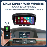 8.9inch Wireless Linux CarPlay Android Car Multimedia Screen for BMW 3 5 Series CCC, E60/E63/E64/E90/E91/E92/E93 2005-2010