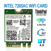Network card for lenovo thinkpad, for intel 7265 7256NGW 7265AC 00jt469 for lenovo thinkpad x250 t450 t550 c26