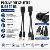 1 Pasang Passive POE Injector Splitter Kit Kabel Power + LAN IP Camera CCTV Modem Wifi Cable POE Spl