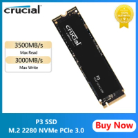 Crucial P3 PCIe 3.0 Solid State Drive M.2 2280 3D NAND NVMe SSD 500GB 1T 2TB 4TB read up to 3500MB/s For Dell Laptop Desktop