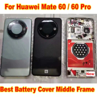 Best Battery Back Cover For Huawei Mate 60 / Mate60 Pro Rear Housing Case Mobile Lid Middle Frame Chassis with Power Buttons