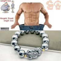 BOEYCJR Lose Weight Natural Terahertz Pixiu Shape Stone Beads Energy Fashion Jewelry Bracelets for Men or Women