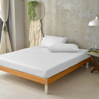 【澳洲Simple Living】精梳棉素色三件式枕套床包組 優雅白(特大)