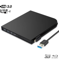 Bluray Burner Writer BD-RW USB 3.0 Type C External DVD Drive Portatil Blu ray Player CD/DVD RW Optical Drive For hp Laptops PC