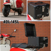 2024 Newest 40L/45L Round Corner Universal Motorcycle Rear Trunk Tailbox Luggage Case Aluminium Storage Tool Box 알루미늄 탑박스