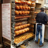 2024 OEM Roasted Chicken Rotisserie Machine Vertical Gas 3 To 9 Rods Commercial Chicken Rotisserie Oven Electric Model Oven