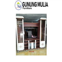 Lemari Hias TV Kaca Particle Board Mewah