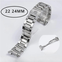 24 22mm Watches Accessories 316L Stainless Steel Bracelet for TAG HEUER CARRERA 1887 Strap Men Silver WatchBand Safe Buckle