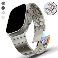 磁性不銹鋼錶帶 適用於Apple Watch8 Ultra 2代 49mm钢帶 45 42 44mm高品质 新款 男士表