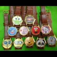 jam tangan doraemon,stich,hellokitty,dll