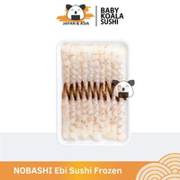 NOBASHI Ebi Sushi Frozen | Udang Mentah untuk Sushi & Tempura | Udang Kupas Isi 5 Pcs (Uk 21/25)